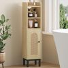 Badezimmerschrank, Badschrank schmal, Kleiner Schrank, Verstellbare Ablagen, platzsparend, Toilettenschrank, für kleine Räume, einfache Montage, 20 × 20 × 83 cm, Helle Eiche Bild 3