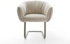 Freischwinger Jada-Flex Webstoff Soft Beige Freischwinger flach Effektfinish Titan Taschenfederkern Bild 2