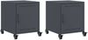 vidaXL Nachttische 2 Stk. Anthrazit 36x39x43,5 cm Stahl 846619 Bild 2