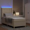 vidaXL Boxspringbett mit LED-Lichtleisten Creme 90 x 200 cm Stoff 3343677 Bild 5