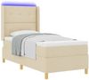 vidaXL Boxspringbett mit LED-Lichtleisten Creme 90 x 200 cm Stoff 3343677 Bild 3