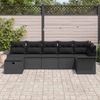 vidaXL Gartensofa-set mit Kissen 7 pcs Schwarz Poly-Rattan 3358902 Bild 3