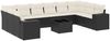 vidaXL 11-tlg. Garten-Sofagarnitur mit Kissen Schwarz Poly Rattan 3223075 Bild 2