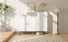Kommode/Sideboard, 3 Türen & 1 Schublade, weiß, Metallgriffe/-füße, B120xT35xH92 cm Bild 4