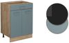 Küchenunterschrank R-Line Blau-Grau 60 cm mit Schublade, AP Eiche Vicco Bild 5