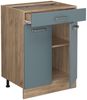 Küchenunterschrank R-Line Blau-Grau 60 cm mit Schublade, AP Eiche Vicco Bild 4