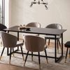 Esszimmertisch 120x60x76cm Marmor-Optik Schwarz Metallbeine Modern Rechteckig Bild 2