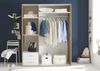 Kleiderschrank >Valencia< (BxHxT: 155x195x60 cm) in Sonoma Eiche / Weiß Bild 5