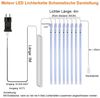 LMaxhome LED-Lichterkette Röhre Regenlichterkette Meteorschauer Weihnachtsdeko Wasserdicht Außen, 1/2/3/4 St Icicle Fallende 8 Röhren Lichterkette,5M Verlängerungskabel Bild 4