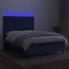vidaXL Boxspringbett mit Matratze & LED Blau 140x190 cm Stoff, Härtegrad: H2 [3135035] Bild 4