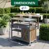 Coemo Servierwagen Grillstation James M Grau Kücheninsel Holz, auf Rollen 118 x 47 x 92 cm Bild 3