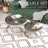 2er Set Runde Schwarz Marmor Couchtisch Gold Metallgestell Modern Bild 3