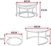 2er Set Runde Schwarz Marmor Couchtisch Gold Metallgestell Modern Bild 2