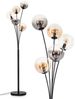 hofstein Stehlampe Stehlampe aus Metall/Glas in Schwarz/Bernstein/Rauch/Klar, ohne Leuchtmittel, Leuchte mit Glasschirmen(15cm), Schalter, 5xE14, ohne Leuchtmittel Bild 4