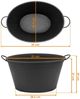 Spetebo Pflanzschale Metallwanne oval mit Griffen 59x36 cm (Anzahl, 1 St, Stück), Praktische Metallgriffe Bild 2