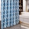 Geometrischer Duschvorhang Stoff Wasserdicht Anti-Schimmel Blau 182x182cm Bild 2
