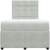 vidaXL Boxspringbett mit Matratze Hellgrau 120x200 cm Samt 3292310 Bild 4