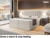 MEBLINI Boxspringbett ERLING 200x220 cm mit Bettkasten - H3/Beige Webstoff Polsterbett - Doppelbett mit Topper & Bonellfederkern-Matratze Bild 4