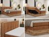 Boxspringbett, Doppelbett mit zwei 7 Härtezonen Multipocket-Matratzen, Bettkästen, Eiche Wotan Holzrahmen, Polsterbett mit Topper-Matratze - ALBERO 1 KING - 140 x 200 cm - Orange Stoff - H3 Bild 2