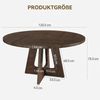 GarveeMore Esstisch runder im Industriestil mit Holzplatte und Beinen,120cm, Küchentisch aus Holz für 4 bis 6 Personen,für Esszimmer Bild 2