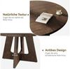 GarveeMore Esstisch runder im Industriestil mit Holzplatte und Beinen,120cm, Küchentisch aus Holz für 4 bis 6 Personen,für Esszimmer Bild 4