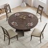 GarveeMore Esstisch runder im Industriestil mit Holzplatte und Beinen,120cm, Küchentisch aus Holz für 4 bis 6 Personen,für Esszimmer Bild 3