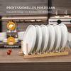 6er Set Weißer Dessertteller Porzellan Φ18cm Speiseteller erhöhter Rand Bild 5