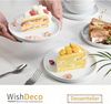 6er Set Weißer Dessertteller Porzellan Φ18cm Speiseteller erhöhter Rand Bild 2