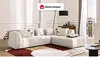 Vente-unique - NAEMIA Sofa SamtStoff Beige - B 233 cm x H 70 cm x L 263 cm Bild 2