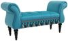 HOMCOM Luxus Sitzbank Polsterbank Hockerbank Polyester Kautschuk Schaumstoff Blau 117 x 40 x 58 cm Bild 2