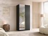 Drehtürenschrank Borton II, Kleiderschrank mit 2 Türen, Frontspiegel (Farbe: Schwarz / Schwarz + Gold) Bild 2