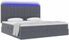 vidaXL Bett mit Stauraum und LED mit LED Dunkelgrau 200 x 200 cm Samt 3372808 Bild 3