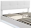 STILVORA Polsterbett 180x200 Jugendbett mit LED Beleuchtung & Bettkasten,Bett ohne Matratze (mit LED Beleuchtung & Hydraulisch anhebbarer Bettstauraum, Bettkasten & Lattenrost Bezug aus Kunstleder), ohne Matratze Bild 4