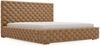 GRAINGOLD Astra Doppelbett 180x200, Polsterbett mit Kopfteil und Bettkasten, Samt-Stoff, Braun Bild 2