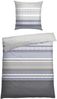 Schiesser Feinbiber Bettwäsche Set Pino aus weicher, wärmender Baumwolle, Farbe:Grau und Hellblau, Größe:135x200 cm Bild 4