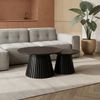 Couchtisch Gobens Ø60 cm Schwarz - Moderner Sofatisch mit zentralem Standfuß Bild 2