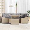 vidaXL Garten-Sofa-Set mit Kissen 7 pcs Beige und Hellgrau Poly-Rattan 3348936 Bild 3