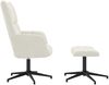 vidaXL Relaxsessel mit Hocker Cremeweiß Samt [328115] Bild 4