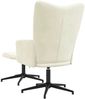 vidaXL Relaxsessel mit Hocker Cremeweiß Samt [328115] Bild 5
