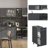 Küchenzeile R-Line Schwarz Beton/Anthrazit 240 cm AP Marmor Vicco Bild 2