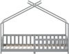 Bett Hausbett für Kinder 90x200 cm ohne Matratze, Holzmaterial mit Sicherheitszaun und Lattenrost, hellgrau Bild 5