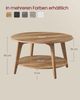 Vasagle Couchtisch mit 2 Ebenen, Holz honigbraun, Ø 80x45 cm Bild 5