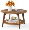 Vasagle Couchtisch mit 2 Ebenen, Holz honigbraun, Ø 80x45 cm Bild 2