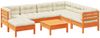 vidaXL 8-tlg. Garten-Sofagarnitur mit Kissen Wachsbraun Kiefernholz 3299560 Bild 2
