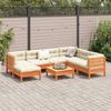 vidaXL 8-tlg. Garten-Sofagarnitur mit Kissen Wachsbraun Kiefernholz 3299560 Bild 3