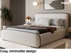 MEBLINI Polsterbett 200x200 mit Stauraum, Lattenrost und Bettkasten - Elfenbeinfarbe Webstoff/H3 Matratze - BELLION - Kopfteil Bett mit Stauraum - Doppelbett - Stauraumbett - Betten Bild 3