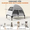 PawHut Tierbett mit Dach, waschbares Mesh Metallrahmen, Tragtasche, Polyester, Für große Hunde, für Draußen Camping 106 x 76 x 99 cm, Hellgrau Bild 3