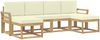 vidaXL Outdoor-Sofagarnitur mit Kissen 6 pcs Weiß und Creme Polyester 3388014 Bild 2