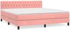 vidaXL Boxspringbett mit Matratze Rosa 180x200 cm Samt 3141502 Bild 2