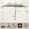 Sekey 220×400 cm Doppelsonnenschirm mit Kurbel & Sonnenschirm-Ständer | XXL Garten-Sonnenschirm für Terrasse, Balkon, Strand – Windfest, UV 50+, inkl. 50kg Sandsack-Basis Bild 3